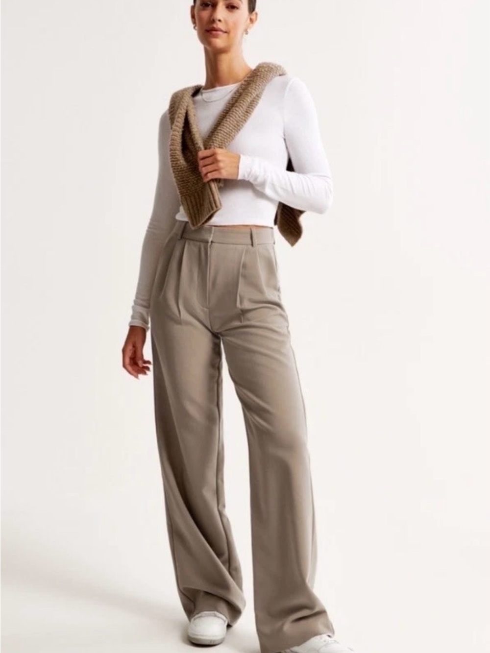 abercrombie fitch Beige Wide Leg Pants Size 4/27